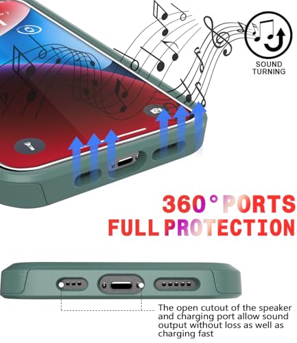 Diverbox for iPhone 14 case [Shockproof] [Dropproof] [Tempered Glass Screen Protector ],Heavy Duty Protection Phone Case Cover for Apple iPhone 14 (Pine Green-2in1) - color: Pine Green-2in1