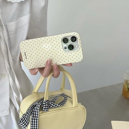 inewateri Compatible with iPhone 16 Pro Max Case with Cute Fashion Polka Dot Aesthetics Design Simple Cases for Soft TPU Slim Protection Cover-Lemon-Yellow - color: Yellow, size: iPhone 16 Pro Max