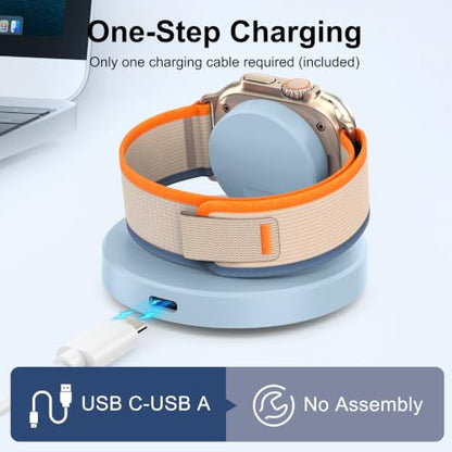 Upgraded for Apple Watch Charger, Foldable Travel Fast Charging Dock - color: Blue, size: USB A
