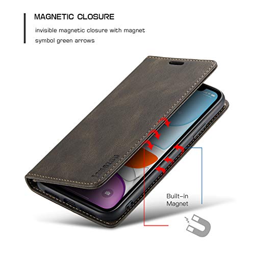 japezop Compatible with iPhone 11 Case,iPhone 11 Case Wallet with[RFID Blocking] Card Holder Kickstand, Leather Flip Wallet Case for iPhone 11 6.1 inch(Coffee) - color: Coffee, size: iPhone 11 6.1 Inch