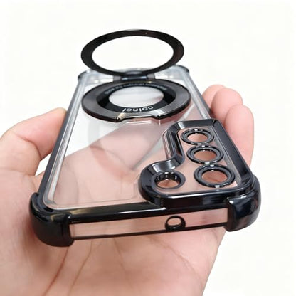 Compatible with Samsung Galaxy S22 Phone case softcase Protective with Ring Stand Clear for s22 Galaxy 5g case,Black - color: Black, size: Samsung Galaxy S22 5G