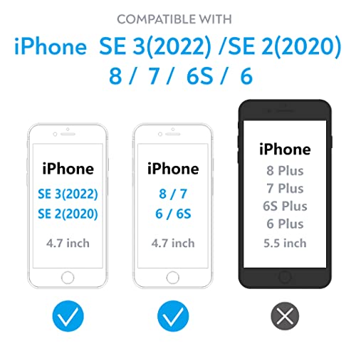 MANTO 2 Pack Screen Protector for iPhone SE 3 (2022), iPhone SE 2020, iPhone 8, iPhone 7, iPhone 6S/6 Full Coverage Tempered Glass Screen Protector Film Edge to Edge Protection 4.7 Inch