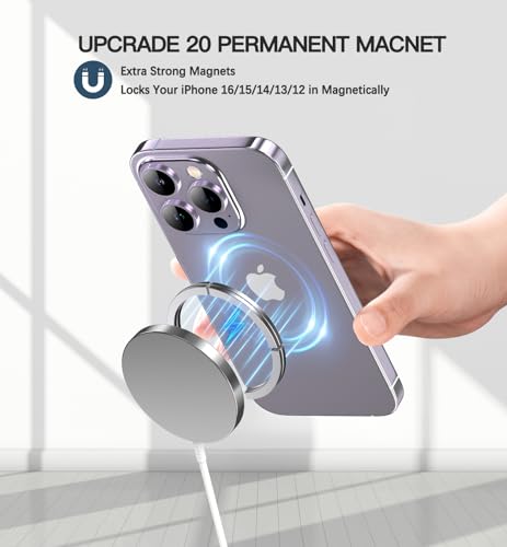 Magnetic Wireless Charger, 2-Pack 15W Fast Mag-Safe Stand for iPhone 17-12 - color: Silver