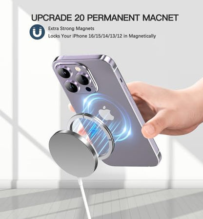 Magnetic Wireless Charger, 2-Pack 15W Fast Mag-Safe Stand for iPhone 17-12 - color: Silver
