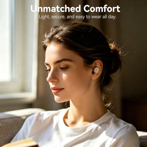TOZO T10 Wireless Earbuds Powerful Bass Stereo Wireless Charging, APP, IPX8 - color: Matte Khaki