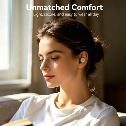 TOZO T10 Wireless Earbuds Powerful Bass Stereo Wireless Charging, APP, IPX8 - color: Matte Khaki