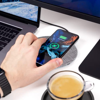 Wireless Fast Charger, 15W Aluminum Fast Charging Pad, USB-A to USB-C Cable Included, Compatible with iPhone Apple & Android | Gray (Pad)