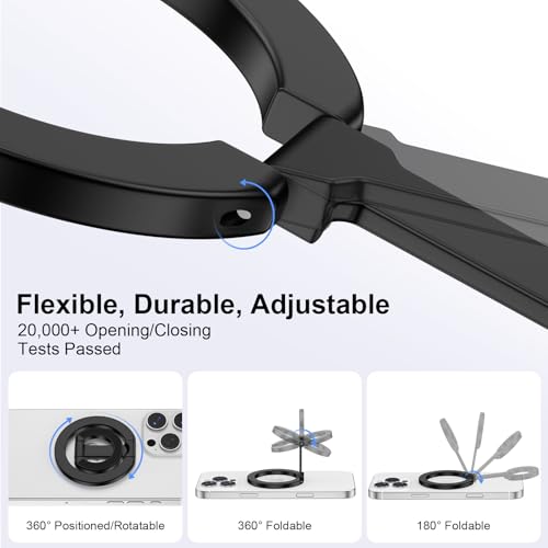 Magnetic Phone Grip Holder for Samsung S26 Ultra S25 FE S24 A26 A36 A17 A26 - color: Dual-Sided Magnetic-Black