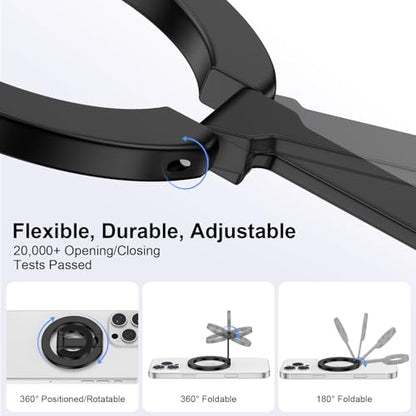 Magnetic Phone Grip Holder for Samsung S26 Ultra S25 FE S24 A26 A36 A17 A26 - color: Dual-Sided Magnetic-Black