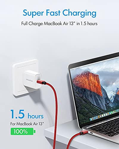 CLEEFUN USB C to USB C Cable 6ft, 5-Pack C to C Cable Fast Charging 60W - color: Red, size: 6ft+6ft+6ft+6ft+6ft