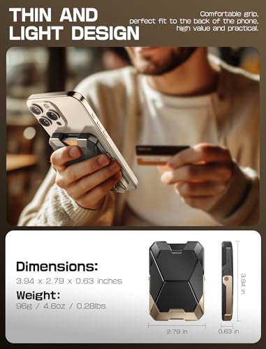 i-Blason for MagSafe Wallet with Stand & RFID Blocking, 6-Card Holder, Gold - color: Desert, size: Only Wallet