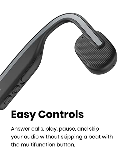 SHOKZ OpenMove - Open-Ear Bluetooth Sport Headphones - Bone Conduction Wireless Earphones - Sweatproof for Running and Workouts, with Sticker Pack (Grey) - color: Grey
