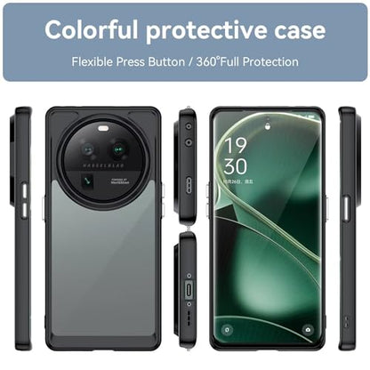 Case for Oppo Find X6 Pro Case, PGEM110 Case, Anti Yellowing Clear Hard PC Back & Soft TPU Bumper Protective Phone Cover for Oppo Find X6 Pro 5G Crystal Black