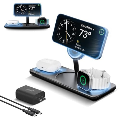 Nimble Podium 3-in-1 Wireless Charging Station for Apple, Qi2-Certified