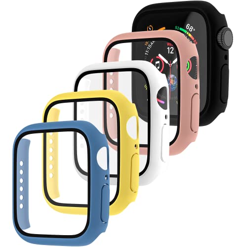 Maeline Bulk Cases Compatible with Apple Watch Series 3/Series 2/Series 1 42mm with Built in Tempered Glass Screen Protector, Overall Protective Hard PC Case Ultra-Thin Cover Random 10 Pack - color: Random Mix, size: 42 mm