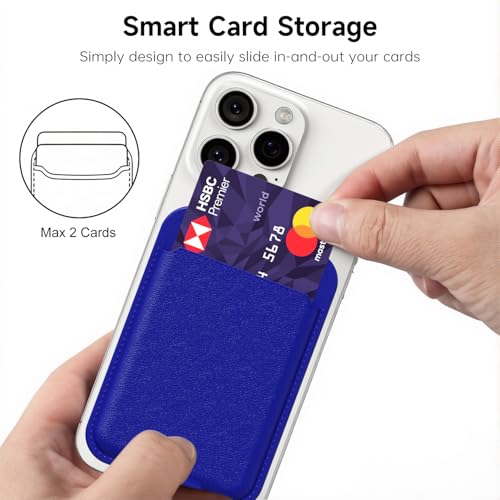 oakxco Phone Pocket Stick On, Secure Phone Card Holder Plastic, Slim Thin Adhesive Card Holder Sleeve ID Credit Card, Compatible with iPhone Samsung, Royal Blue - color: Royal Blue