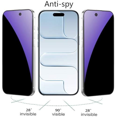 2 Pack Anti-Blue Privacy Tempered Glass for iPhone Air Anti-Spy Screen Protector Anti-Peeping Film 6.5 inch - size: For iPhone Air