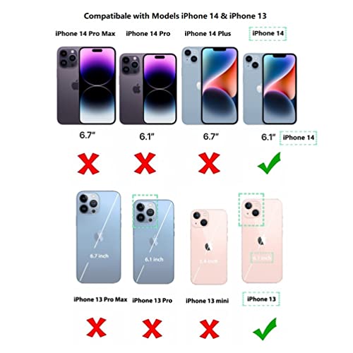 uCOLOR for iPhone 13/14 Wallet Case with Card Holder Dune Mirage Checkered | PU Leather RFID Blocking for Women Men Magnetic Clasp Kickstand - color: Dune Mirage Checkered