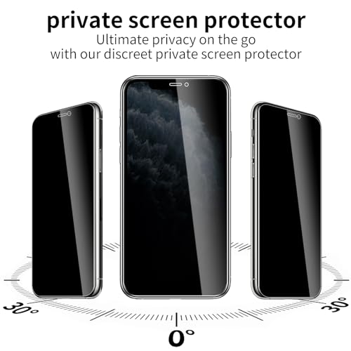3 Pack Privacy Screen Protector for iPhone 11 Pro Max/iPhone Xs Max, 9H Hardness Double Shatterproof Anti-Spy Tempered Glass Film, Easy Installation - size: iPhone 11 Pro Max/iPhone Xs Max