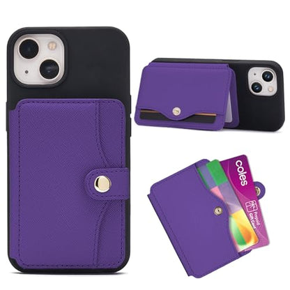 M-Plateau Phone Wallet Stick on for Cases, Sticky Wallet for Back of Phone - color: Purple