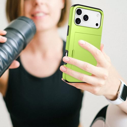 Wallet Case for iPhone 17 Pro Max with 2 Card Holder Credit Slot - color: Green, size: iPhone 17 Pro Max