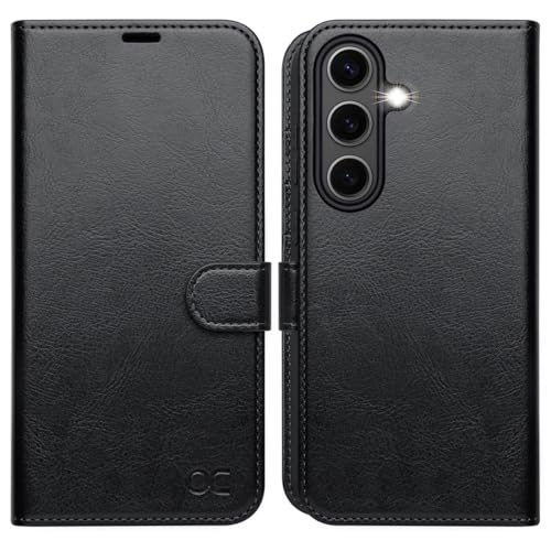 OCASE Compatible with Galaxy S25 FE Wallet Case, PU Leather Flip Folio Case with Card Holders RFID Blocking Kickstand [Shockproof TPU Inner Shell] Protective Phone Cover 2025, Black - color: Black, size: Samsung Galaxy S25 FE