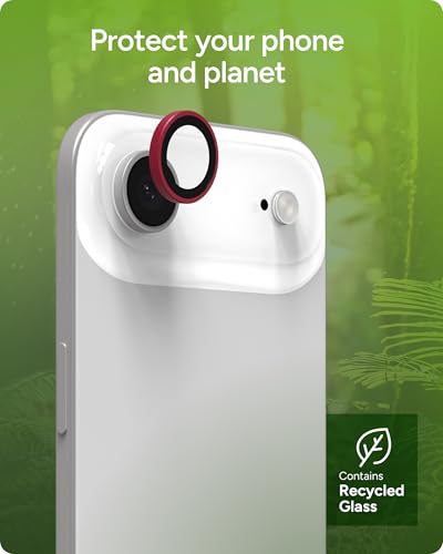 ZAGG iPhone Camera Lens Protector for iPhone Air - Pink, Camera Ring, Maximum Impact & Scratch Protection, Anti-Reflective Technology, Smudge-Resistant, Precise Fit, Glass Elite - color: Pink