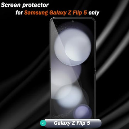 3 Pack for Samsung Galaxy Z Flip 5 Screen Protector Flexible TPU Film with 2 Pack Outer Film Screen Protector, Easy Installation, Self-Healing, HD Clear(Not Glass) - size: for Galaxy Z Flip 5
