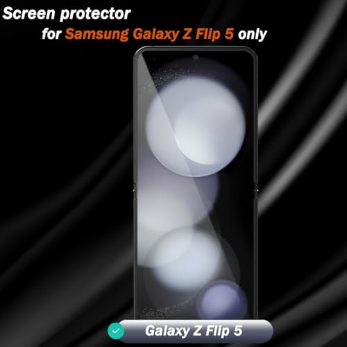 3 Pack for Samsung Galaxy Z Flip 5 Screen Protector Flexible TPU Film with 2 Pack Outer Film Screen Protector, Easy Installation, Self-Healing, HD Clear(Not Glass) - size: for Galaxy Z Flip 5