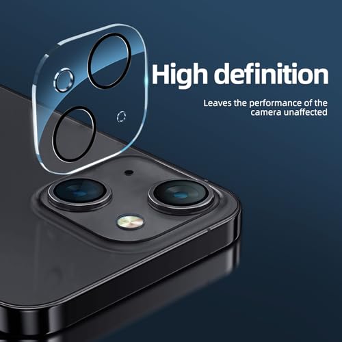 NEW'C 4 Pack, 2 Pack for iPhone 13 Mini Screen Protector + 2 Pack Camera Lens Protector, Sensor Protection,Case Friendly Tempered Glass Film - size: 13 Mini 5.4 inches