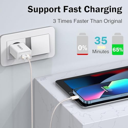 USB-A to Lightning Cable 6.6FT Fast Woven Charging Cord for Apple iPhone 14/13/12/11 XR XS X 8 7 6, iPad 9/8/7/6th, Carplay Charger Cord - size: 6.6ft