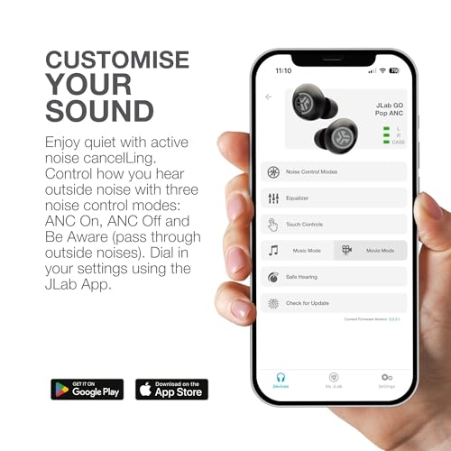 JLab Go Pop ANC True Wireless Earbuds with Dual Connect, Neon Green - color: Transparent Neon Green