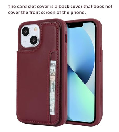 iCoverCase Compatible with iPhone 13 Mini Case with Card Holder, Wallet Phone Case for Women Men RFID Blocking PU Leather Protective Case 5.4 Inch (Wine Red) - color: Wine Red