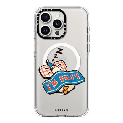 CASETiFY for iPhone 15 Pro Max Case - Impact Clear Compatible with MagSafe | Not Yellowing | 6.6 ft. 3X Military Grade Drop Protection | I'm so busy | Clear - color: I'm so busy, size: Iphone 15 Pro Max (6.7")