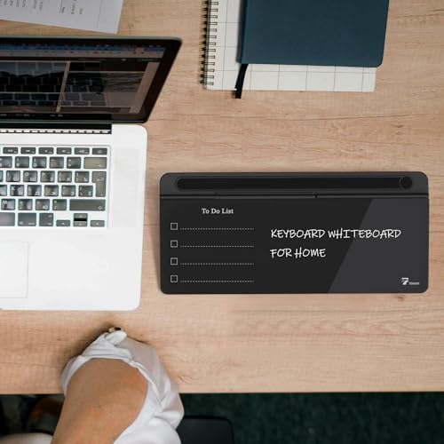 TOWON Glass Desk Whiteboard 16x7 in with to-Do List Templates, Black - color: Line Black