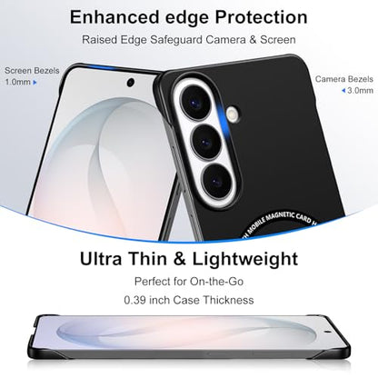 Frameless Slim Case for Samsung Galaxy S26, Silky Touch, Hard PC Matte Back, Exposed Sides Compatible with Mag-Safe, Anti-Scratch Shockproof Protective Cover for Samsung S26 5G (Black) - color: Black