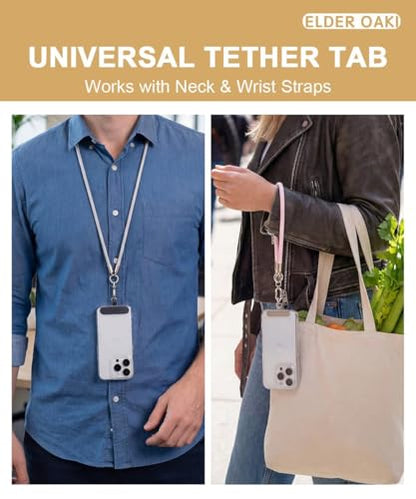 Universal Metal Phone Tether Tab, Heavy-duty Phone Lanyard Tab for Wrist&Crossbody Straps, Full-cover Phone Cases - color: Silvery