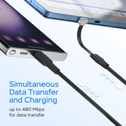 DbillionDa USB C to USB C Cable, 60W PD Fast Charging, 90 Degree (10 ft) - size: 10FT