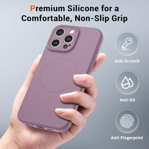 SUPFINE Silicone & Magnetic for iPhone 16 Pro Max Case - color: Blackcurrant, size: iPhone 16 Pro Max