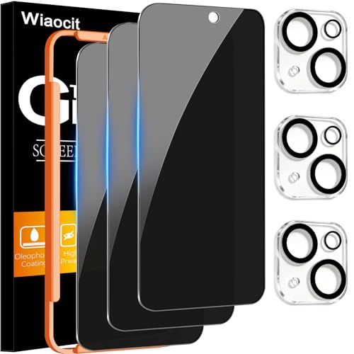 Wiaocit Tempered Glass Privacy Screen Protector for iPhone 15 Plus - size: iPhone 15 Plus-6.7 Inch
