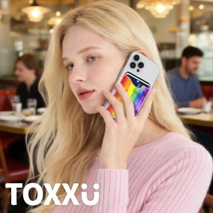 Pride Stripe Magnetic Wallet for Magsafe Compatible with iPhone 17/16/15/14/13/12 Series Pro Max Plus Air (Phone Magnet Card Holder Fit 3 Cards for Women Girl Lether Mag Safe Wallets Rainbow) - color: Stripes (Rainbow)
