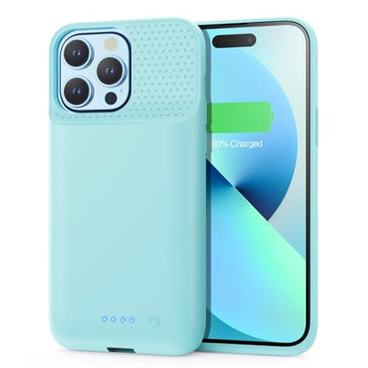 Feob Battery Charging Case for iPhone 12Pro Max/13Pro Max/14Pro Max/14Plus (6.7 Inch), Powerful 8600mAh Portable Rechargeable Charger for iPhone 14ProMax/14Plus/13Promax/12Promax Battery Case-Green - color: Green