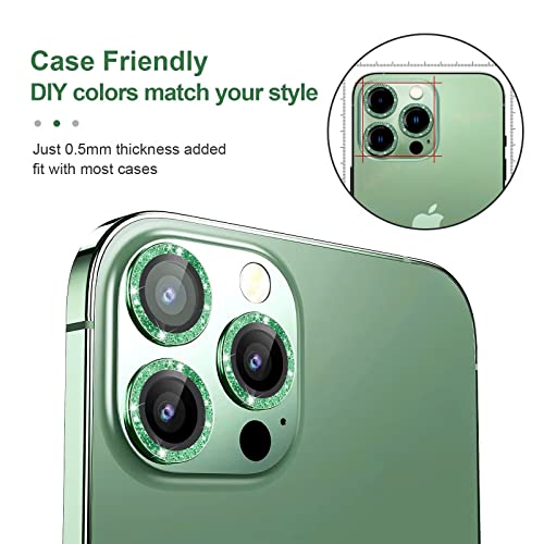 Jeluse [3X2 Pack Designed for iPhone 13 Pro/iPhone 13 Pro Max Camera Lens Protector, 9H Tempered Glass Screen Protector Cover [Alignment Kit Eazy installation] Metal Individual Ring