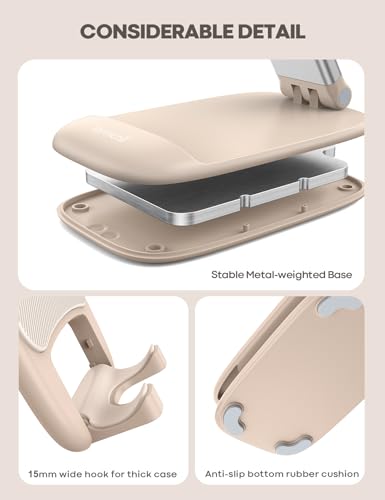 Lamicall Khaki Phone Holder for Desk, Cellphone Stand - color: Khaki