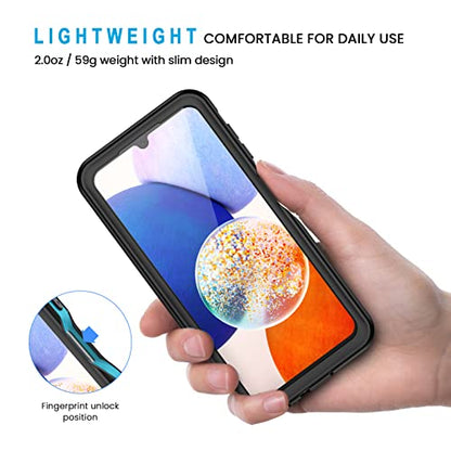 Lanhiem for Samsung Galaxy A14 5G Case, IP68 Waterproof Dustproof, Built-in Screen Protector, Heavy Duty Full Body Protective Phone Case for Galaxy A14 5G, Blue/Clear - color: Blue