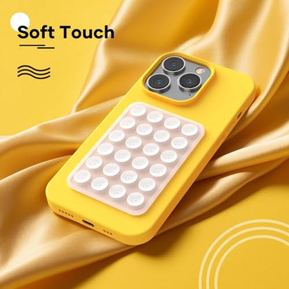 Silicone Phone Sticky Grip, Suction Phone Case Mount for iPhone and Android, Hands-Free Sticky Cell Phone Grip, Mobile Fidget Mirror Holder for Selfies and Videos - color: Ghostly Gossamer（Translucent）
