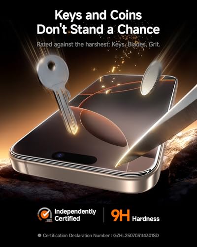 SMARTDEVIL 2 Pack for iPhone 16 Pro Max Screen Protector, 9H Hardness Military Grade Shatterproof, HD Clear Tempered Glass with Auto Dust-Elimination, Bubble Free, Easy Installation, Case Friendly | 9H Hardness Military Grade Shatterproof, HD Clear Temper