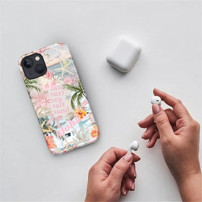 Case for iPhone 15, Cute Phone Case, Aloha Summer Collage | Hybrid 2-Layer Phone Cover，Military-Grade Protection Durable Shockproof Anti-Scratch Cases - color: Pink Aloha Summer Collage, size: Iphone 15