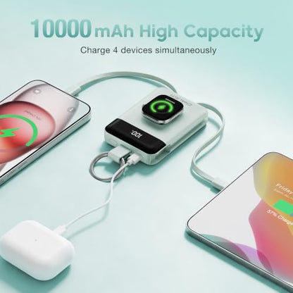 10000mAh Portable Charger,22.5W Power Bank& iWatch Charger,Green - color: Green, size: 10000mAh