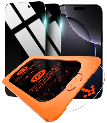 OMOTON 2 Pack for iPhone 16 Pro Privacy Screen Protector 6.3 inch - size: iPhone 16 Pro